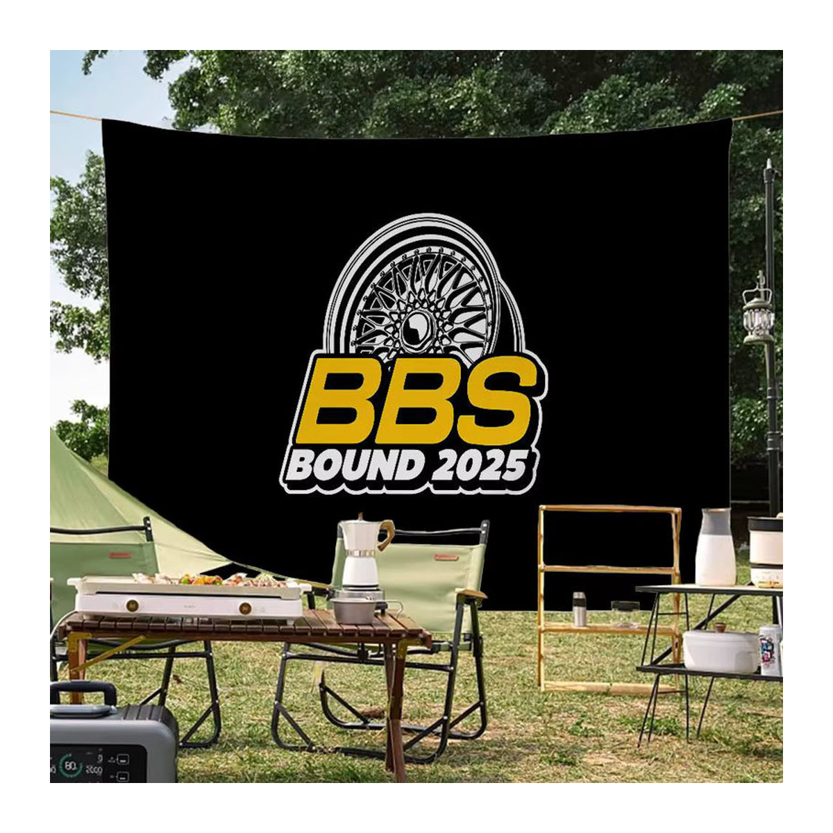 B-BBS Dekorative Textil-Flagge mit Science-Fiction-Raum Motiv in Schwarz, B/H: 70 x 50 cm - Bild 3