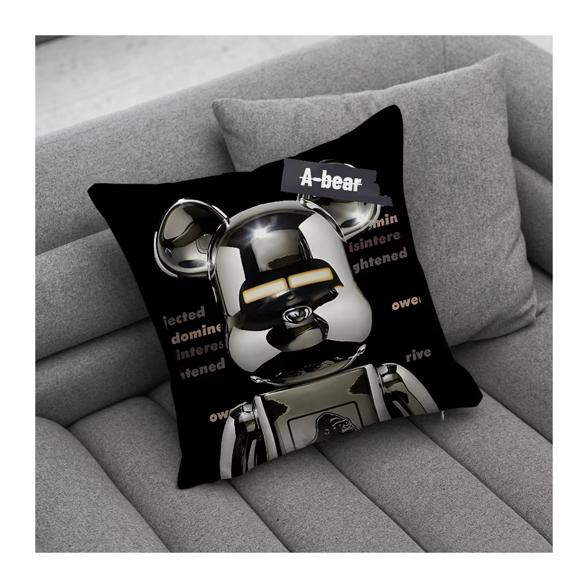 B-BearbrickS Spielzeug-Kissenbezug in Schwarz für deine Sofa-Dekoration und Heimdekoration - Bild 2