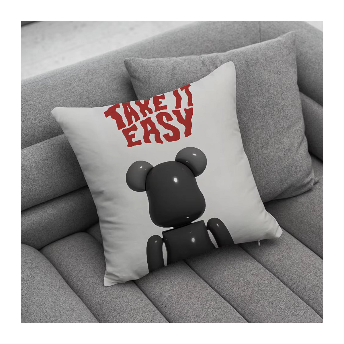 B-BearbrickS Spielzeug-Kissenbezug in Schwarz für deine Sofa-Dekoration und Heimdekoration - Bild 4