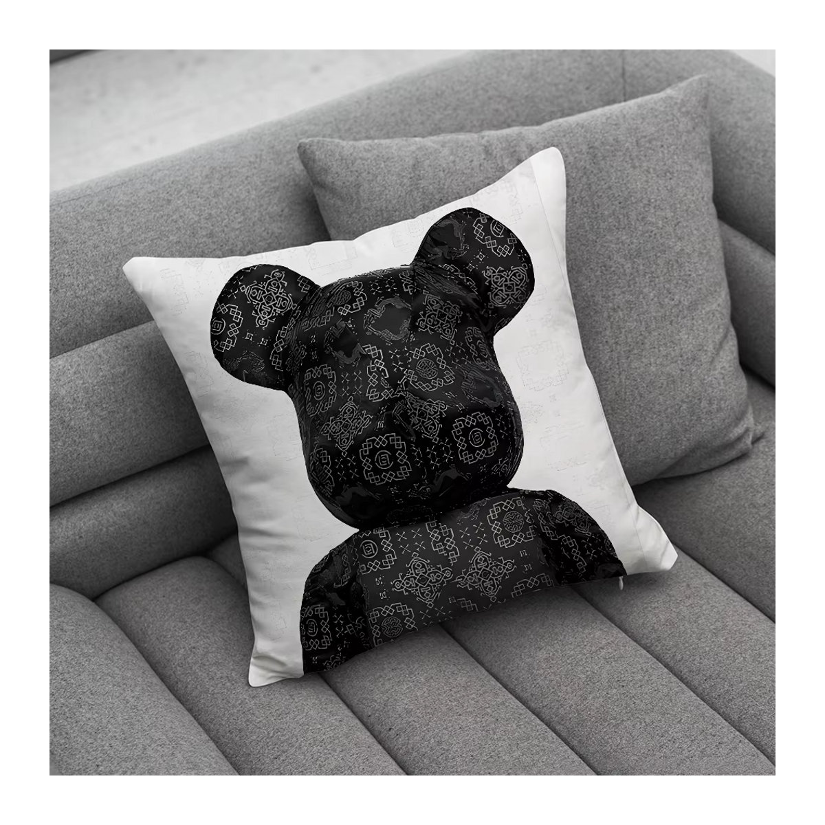 B-BearbrickS Spielzeug-Kissenbezug in Schwarz für deine Sofa-Dekoration und Heimdekoration - Bild 5