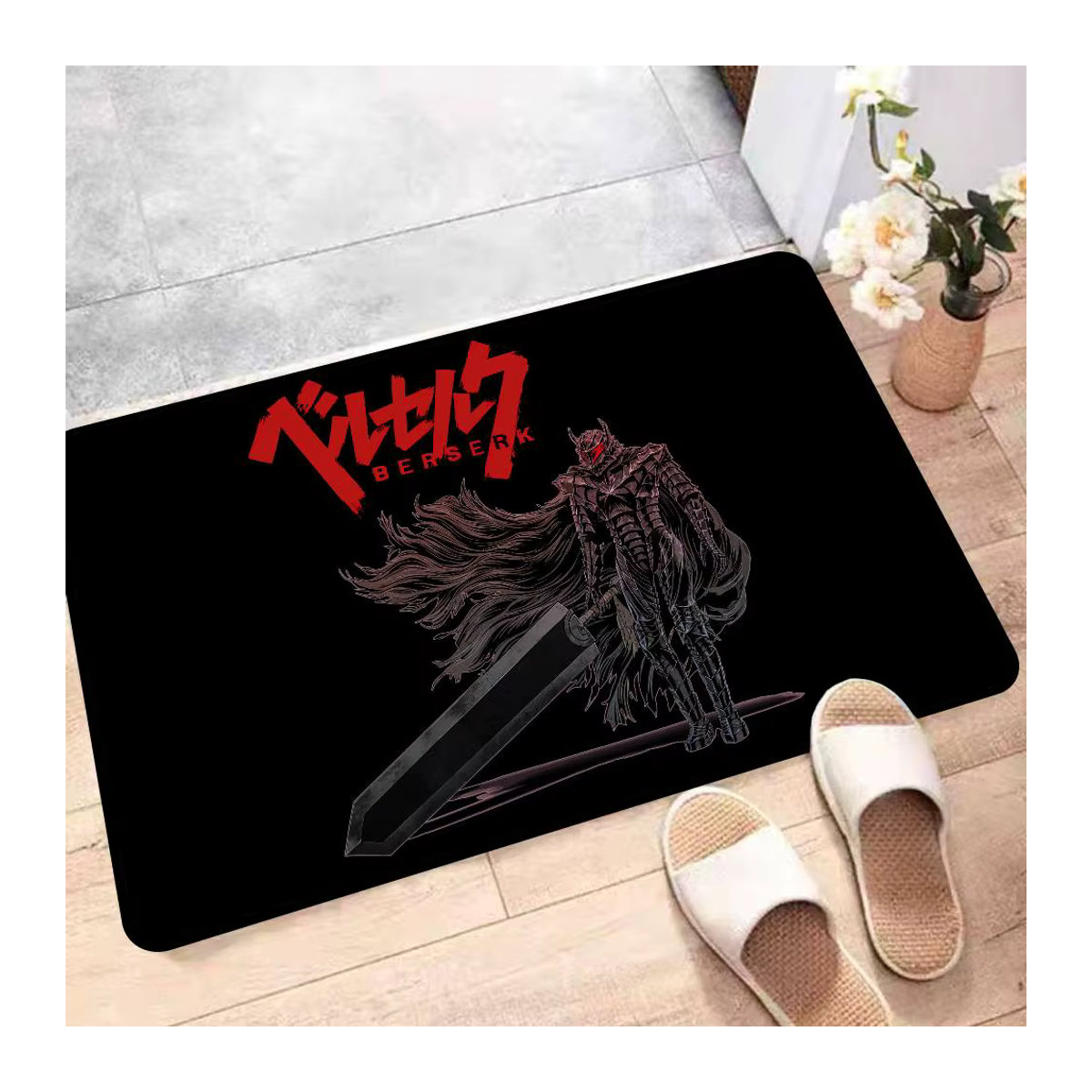 B-Berserk G-Guts Bodenmatte Schwarz bedruckt und rutschfest für Wohnzimmer und Balkon - Bild 4