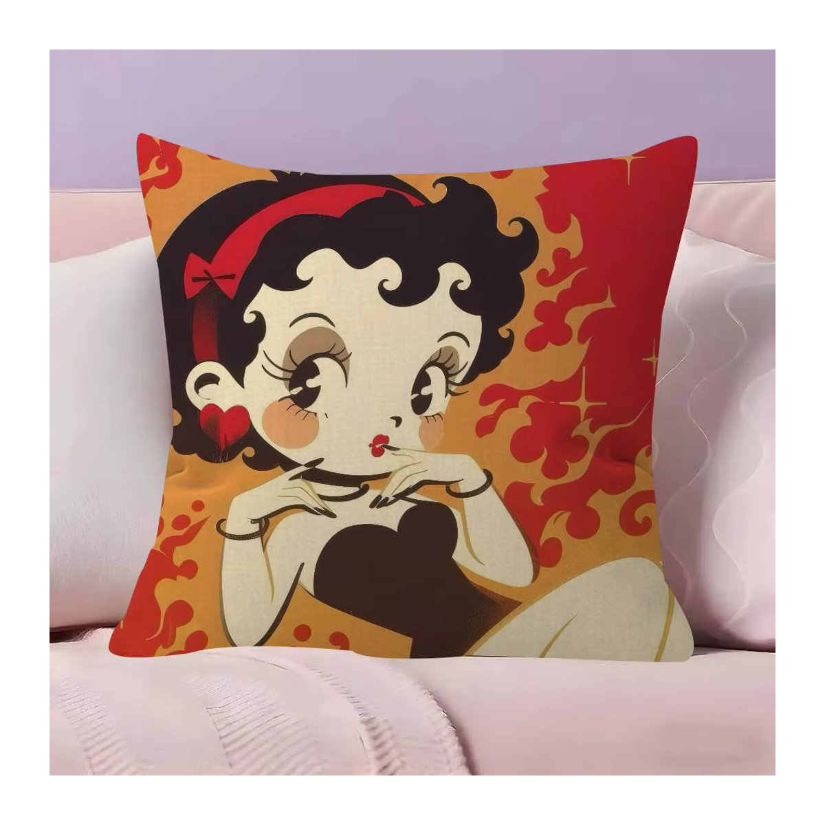 B-Betty Boop Kissenbezug mit Anime-Design in Mehrfarbig für dein Sofa und deine Heimdekoration - Bild 5