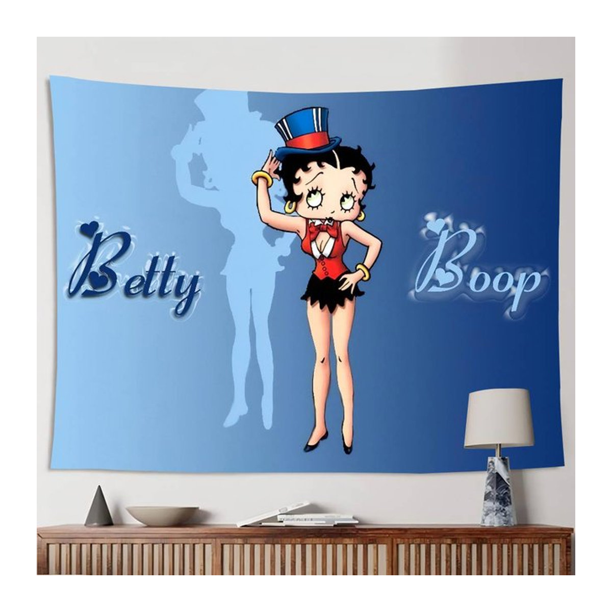 B-Betty Fotografie Hintergrund Cute Boop Anime Design in Blau für Kinder und Familienporträts - Bild 1