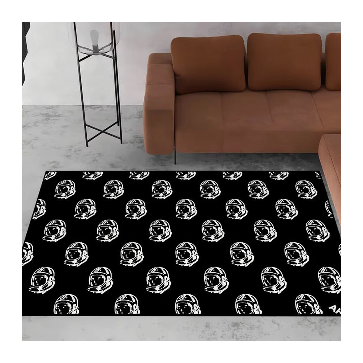 B-Billionaire Saugfähiger Teppich Schwarz mit Print für Schlafzimmer, Küche und Bad, Rutschfest - Bild 4