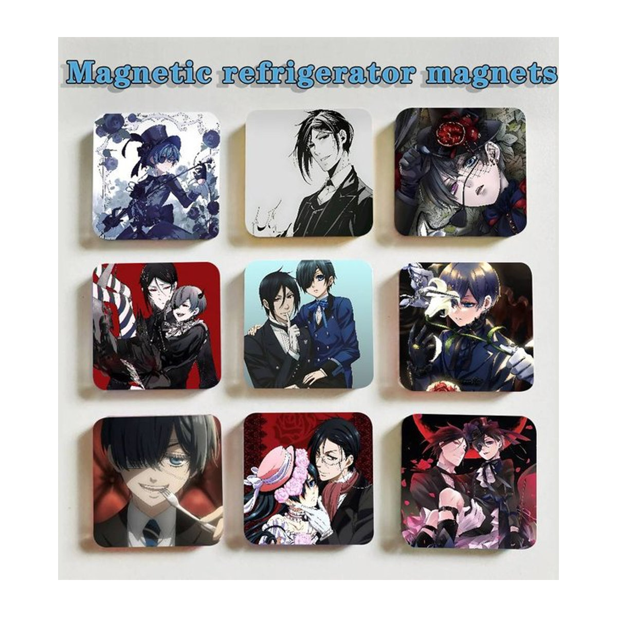 B-Black B-Butler Acryl-Kühlschrankmagnet-Set, quadratische selbstklebende Dekorationsmagnete in Mehrfarbig - Bild 1