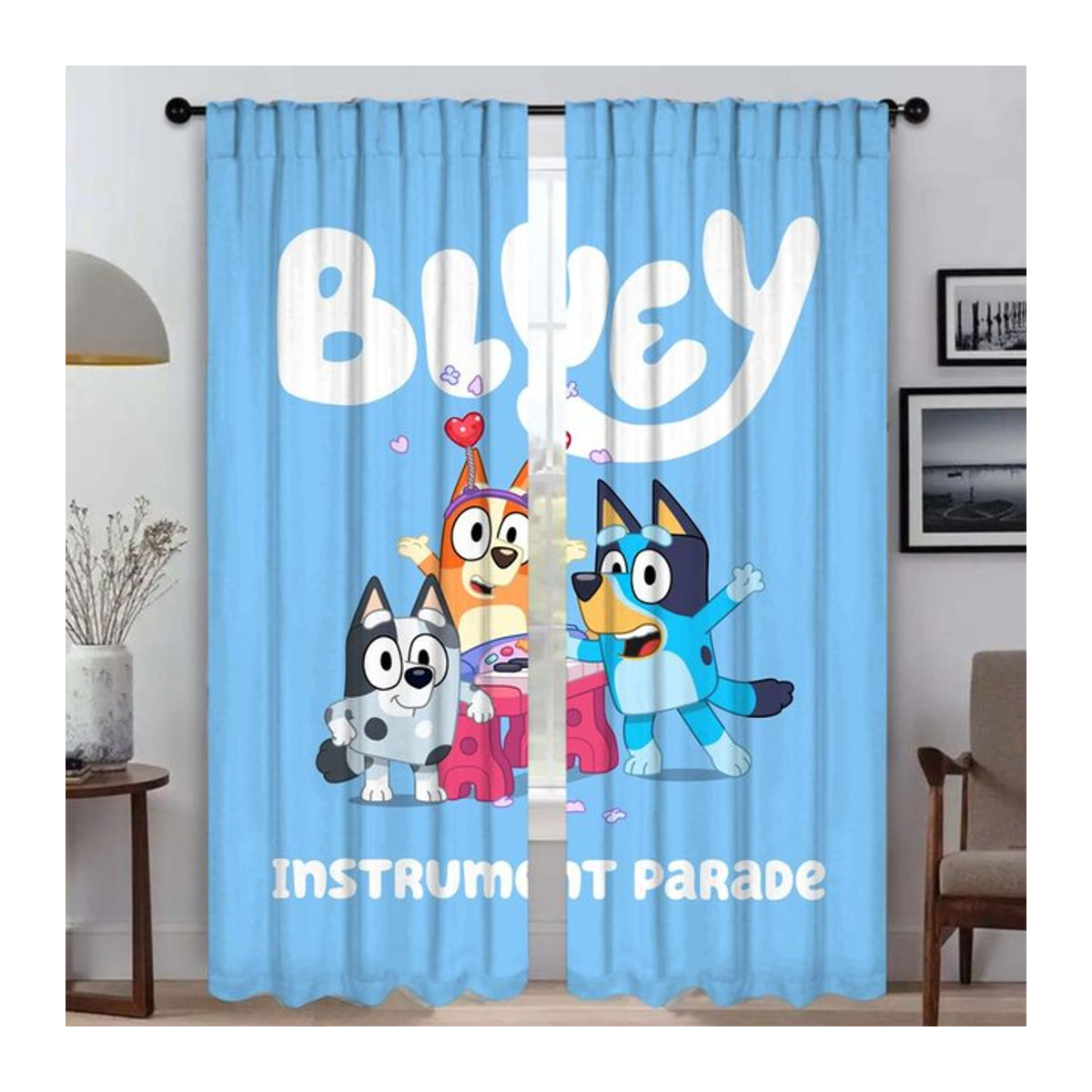 B-BlueyS Verdunkelungsvorhang 2-teilig in Blau für Schlafzimmer und Wohnzimmer, Breite: 86 cm, Höhe: 137 cm - Bild 1