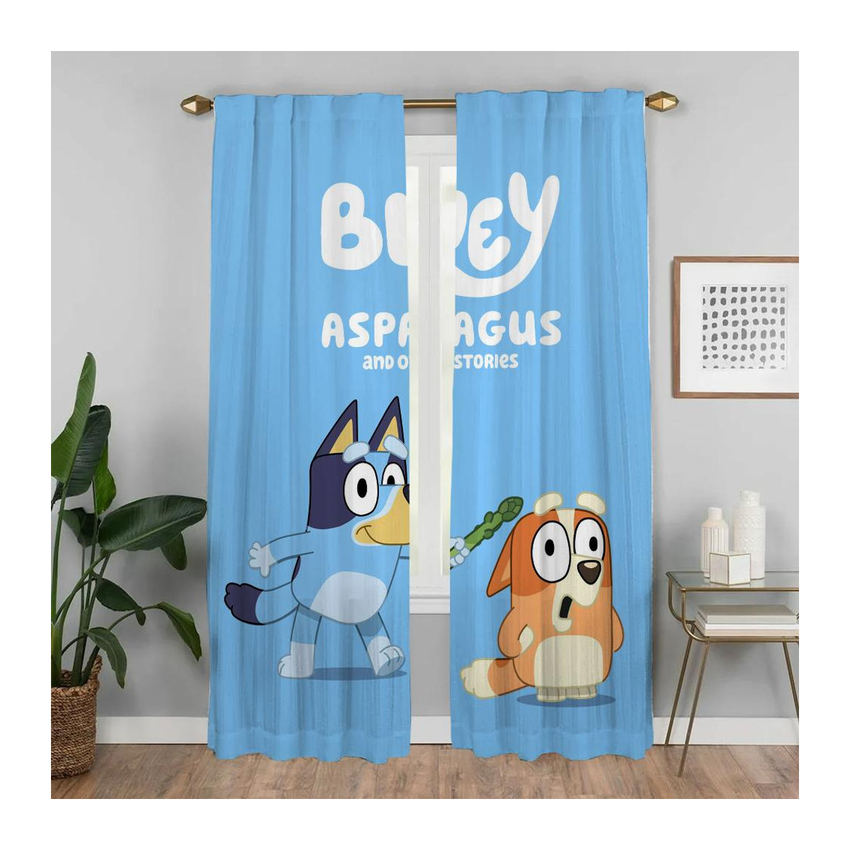 B-BlueyS Verdunkelungsvorhang 2-teilig in Blau für Schlafzimmer und Wohnzimmer, Breite: 86 cm, Höhe: 137 cm - Bild 3