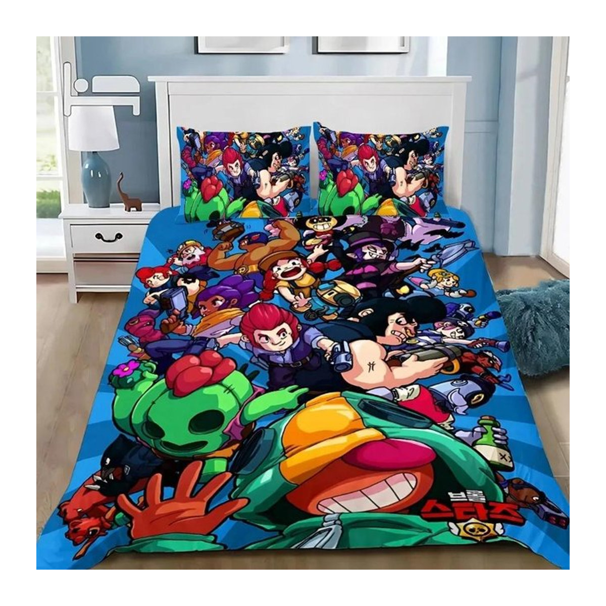 B-Brawl Leon Anime Bettwäsche Set mit Bettbezug und Kissenbezug für Kinder und Erwachsene, mehrfarbig, B/H: 200 x 200 cm - Bild 1