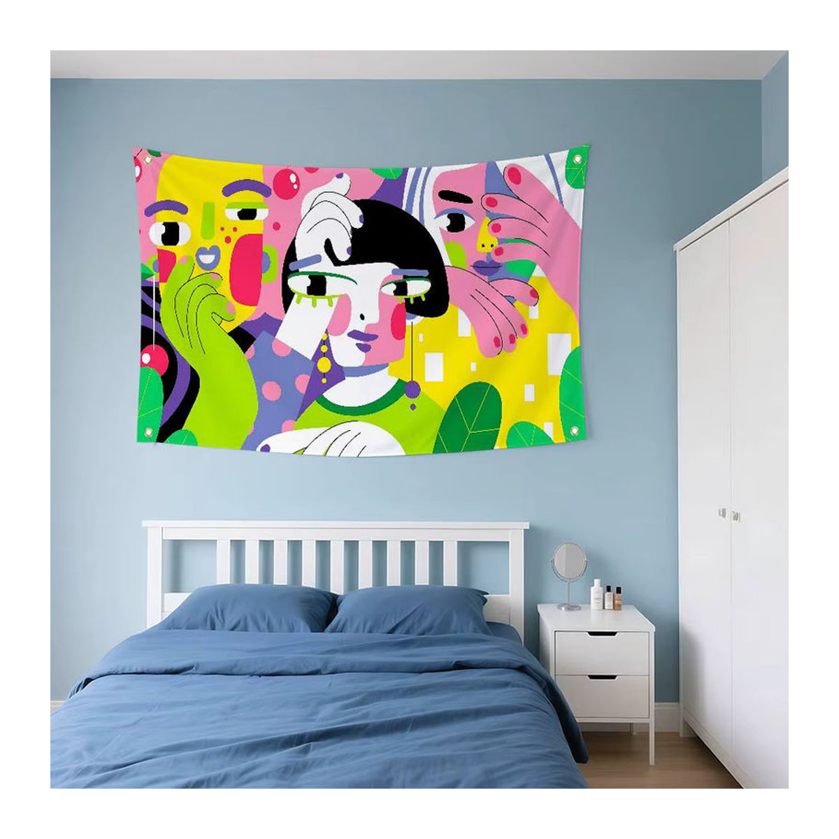 B-Britto Anime-Flagge in mehrfarbigem Design, rechteckige Textil-Dekoration für Zuhause und Outdoor - Bild 2