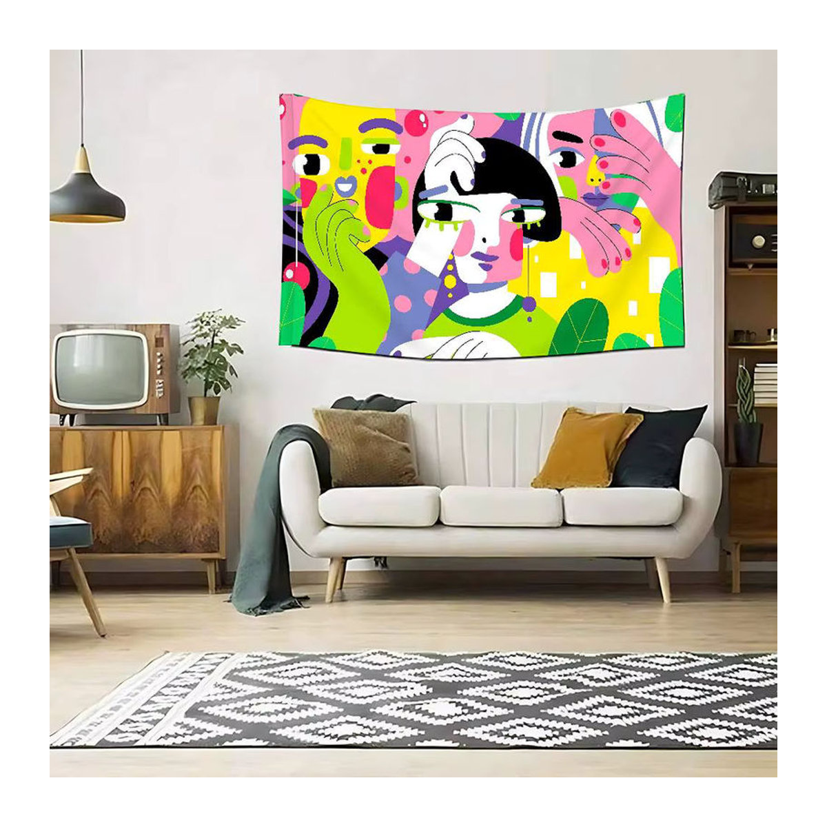 B-Britto Anime-Flagge in mehrfarbigem Design, rechteckige Textil-Dekoration für Zuhause und Outdoor - Bild 5