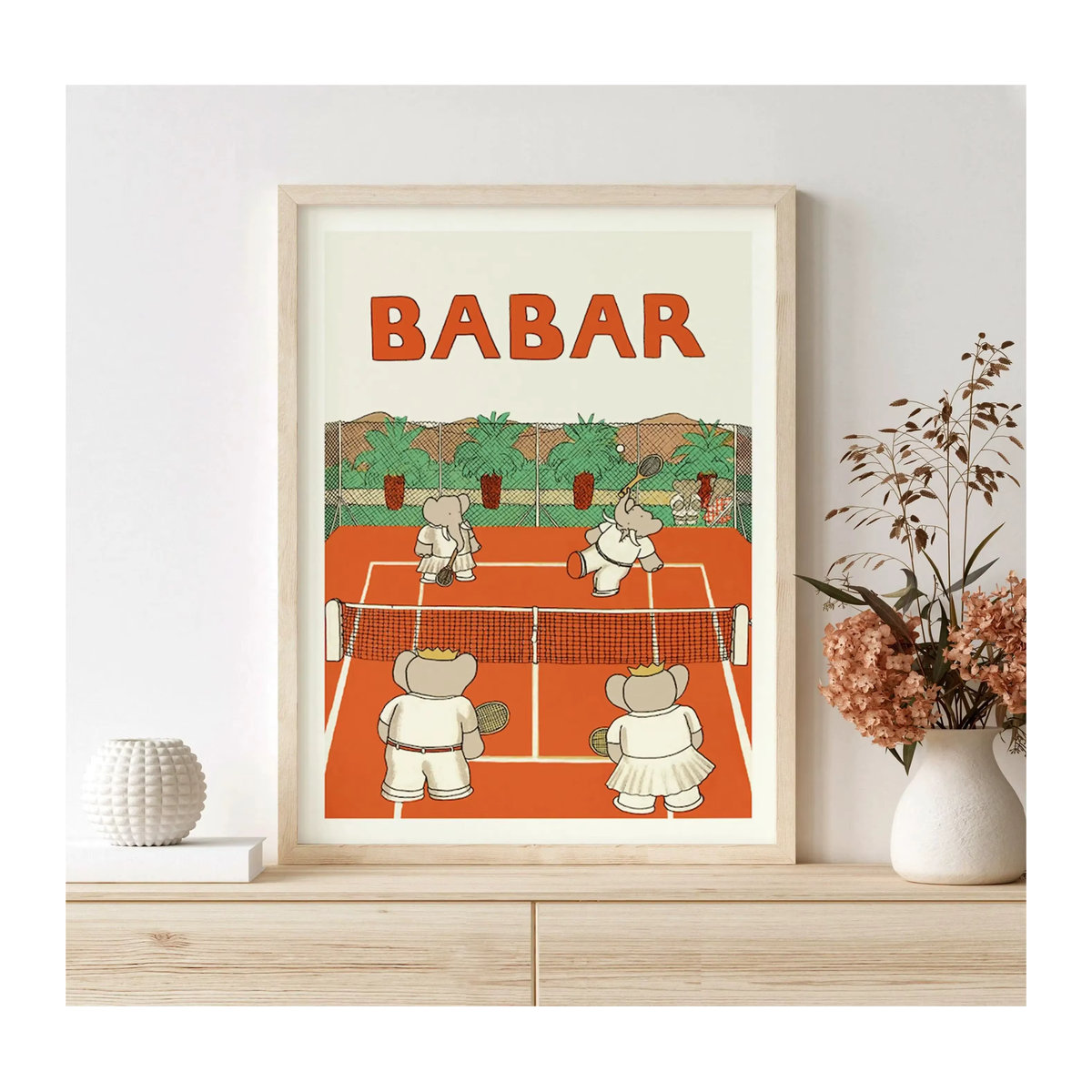 Babar Elefant Retro-Poster als mehrfarbiges Leinwandgemälde für Kinderzimmer und Wandmontage - Bild 2