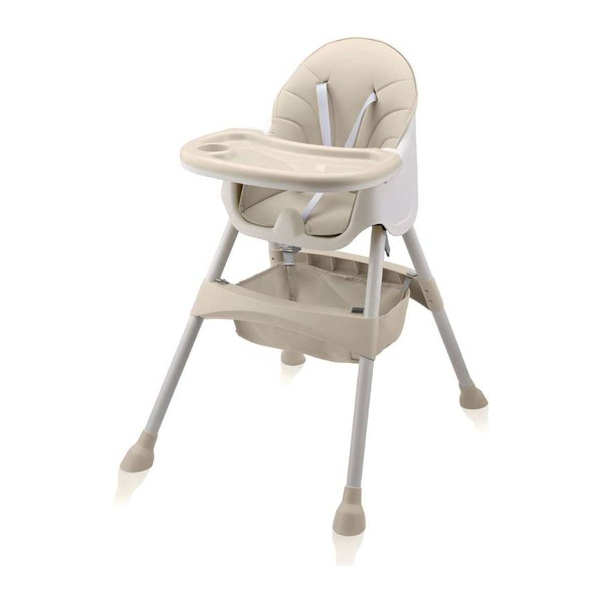 Baby Vivo Design 2in1 Kinderhochstuhl Oscar in Beige mit Kunstleder - Bild 1