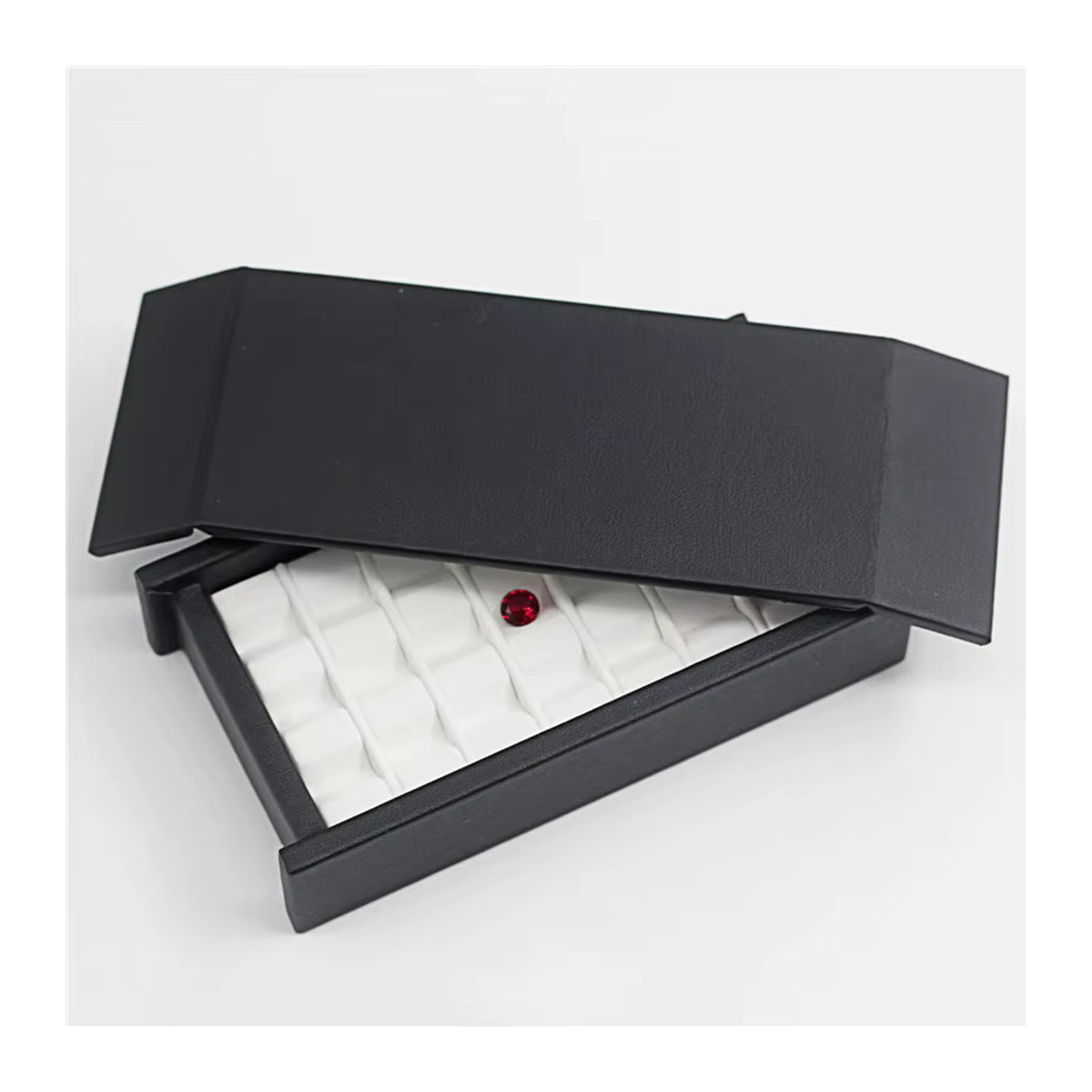 Baby.Xin Edelstein-Aufbewahrungsbox aus Kunststoff, mehrteilige Diamant-Präsentationsbox mit Deckel, grau und schwarz - Bild 5