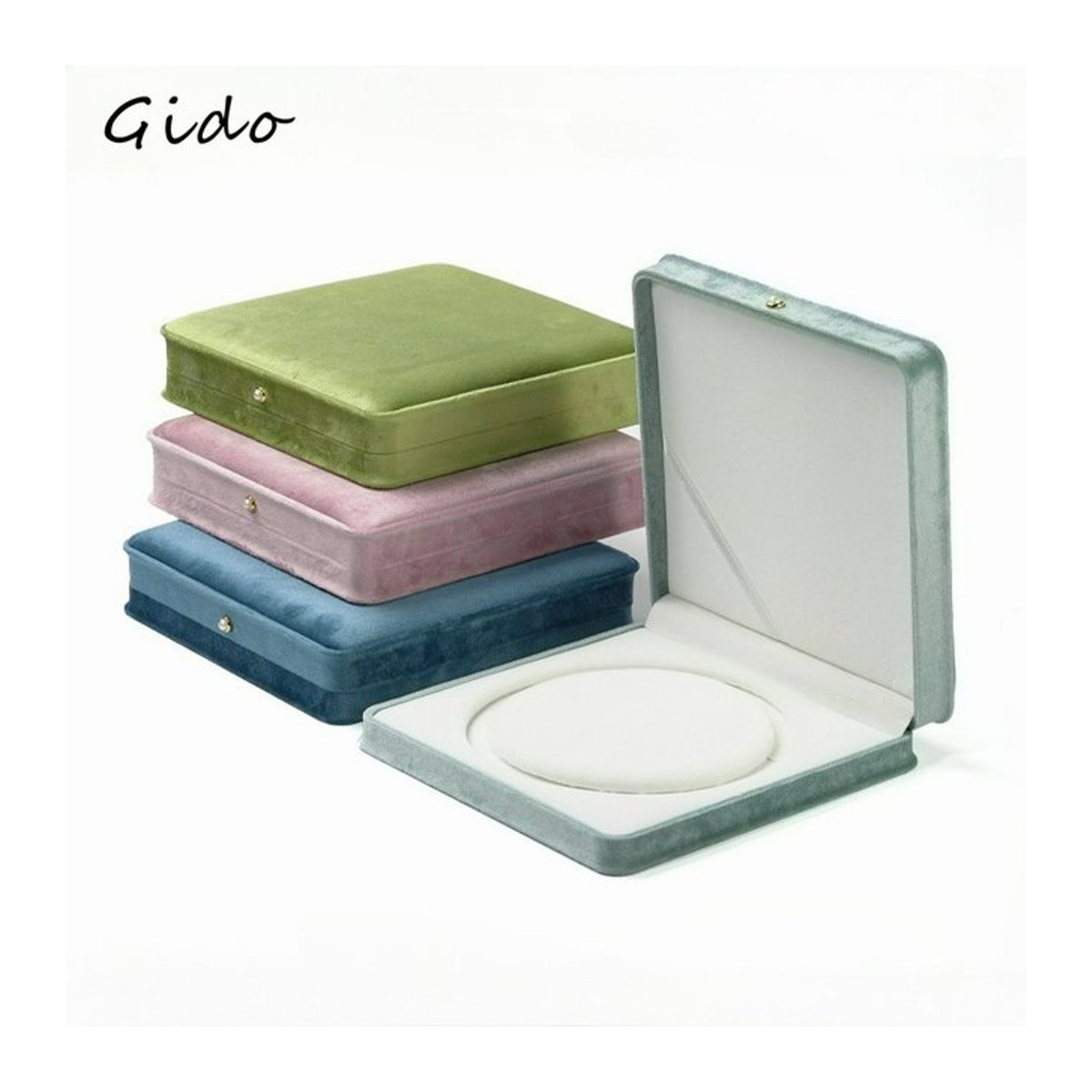 Baby.Xin Schmuckbox aus Samt in Blau und Mehrfarbig als eleganter Aufbewahrungsorganizer für Halsketten, Ringe und Ohrringe - Bild 1