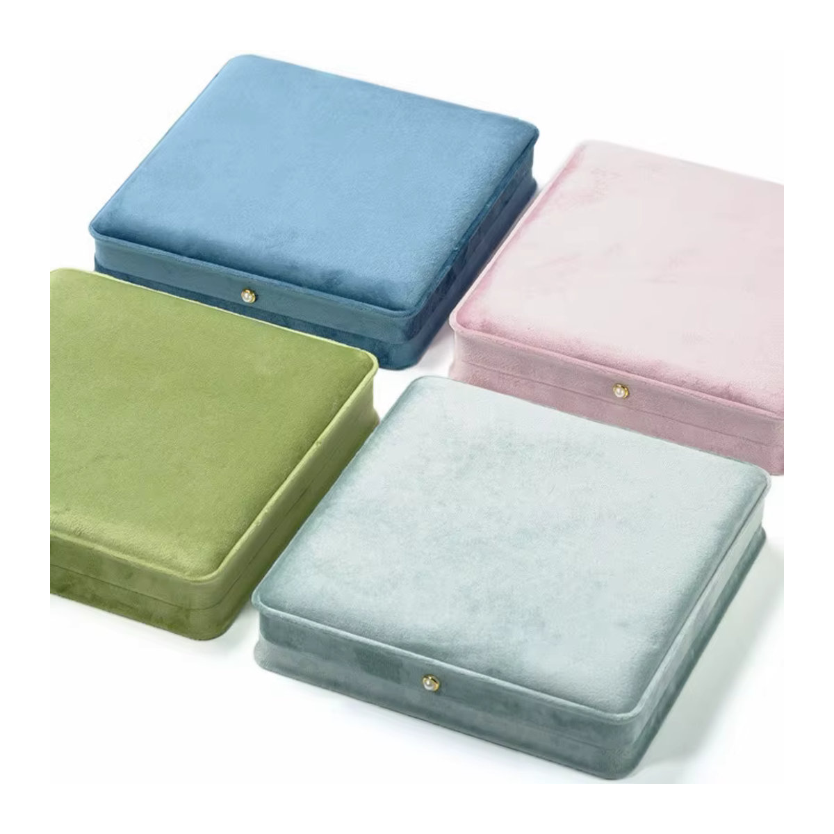 Baby.Xin Schmuckbox aus Samt in Blau und Mehrfarbig als eleganter Aufbewahrungsorganizer für Halsketten, Ringe und Ohrringe - Bild 2