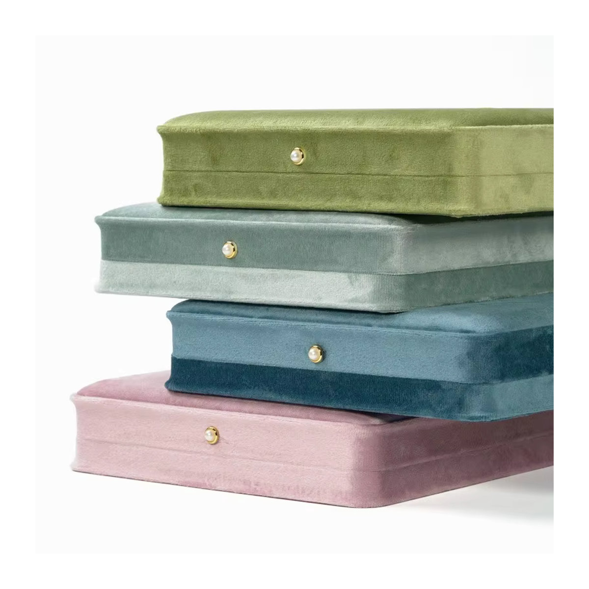 Baby.Xin Schmuckbox aus Samt in Blau und Mehrfarbig als eleganter Aufbewahrungsorganizer für Halsketten, Ringe und Ohrringe - Bild 3