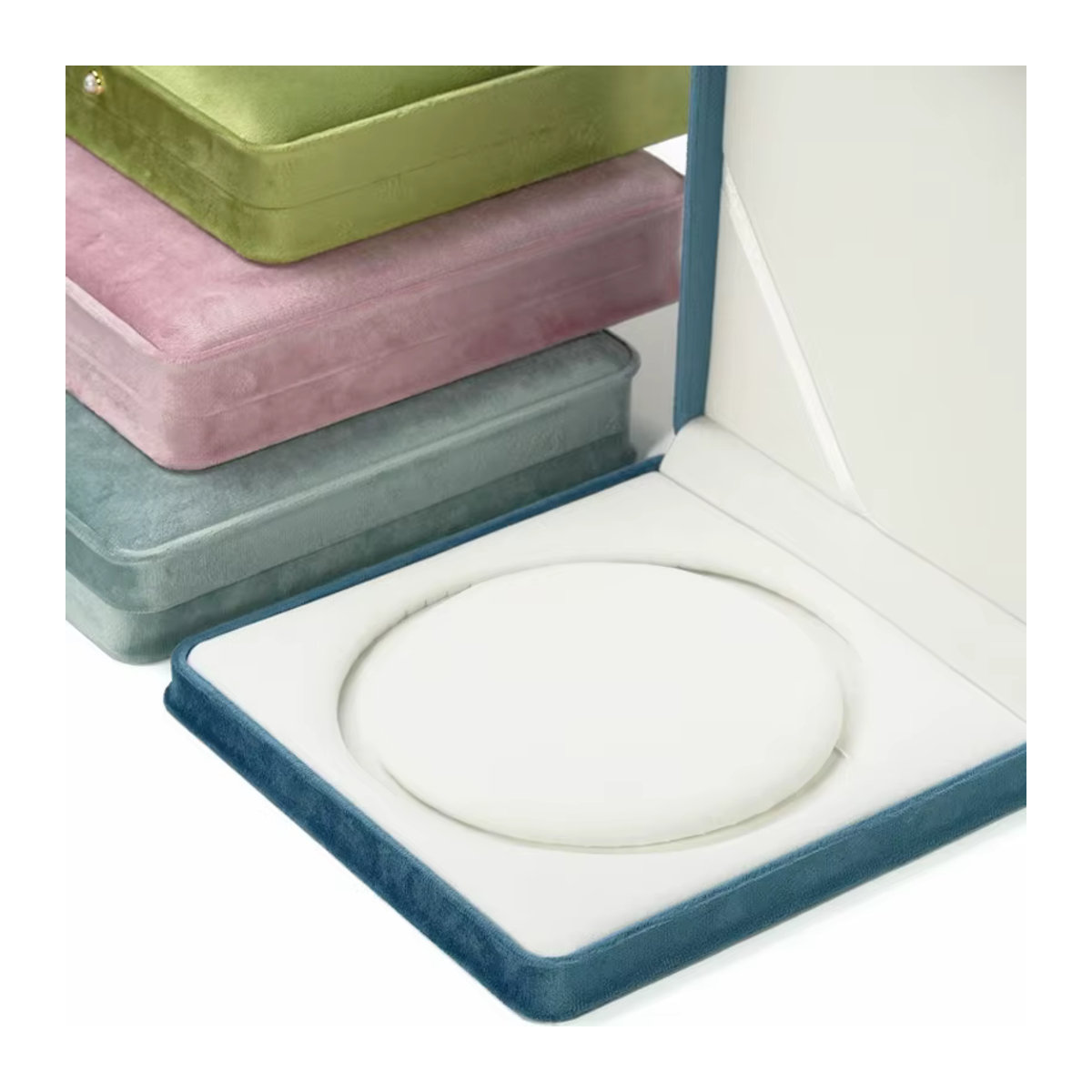 Baby.Xin Schmuckbox aus Samt in Blau und Mehrfarbig als eleganter Aufbewahrungsorganizer für Halsketten, Ringe und Ohrringe - Bild 4