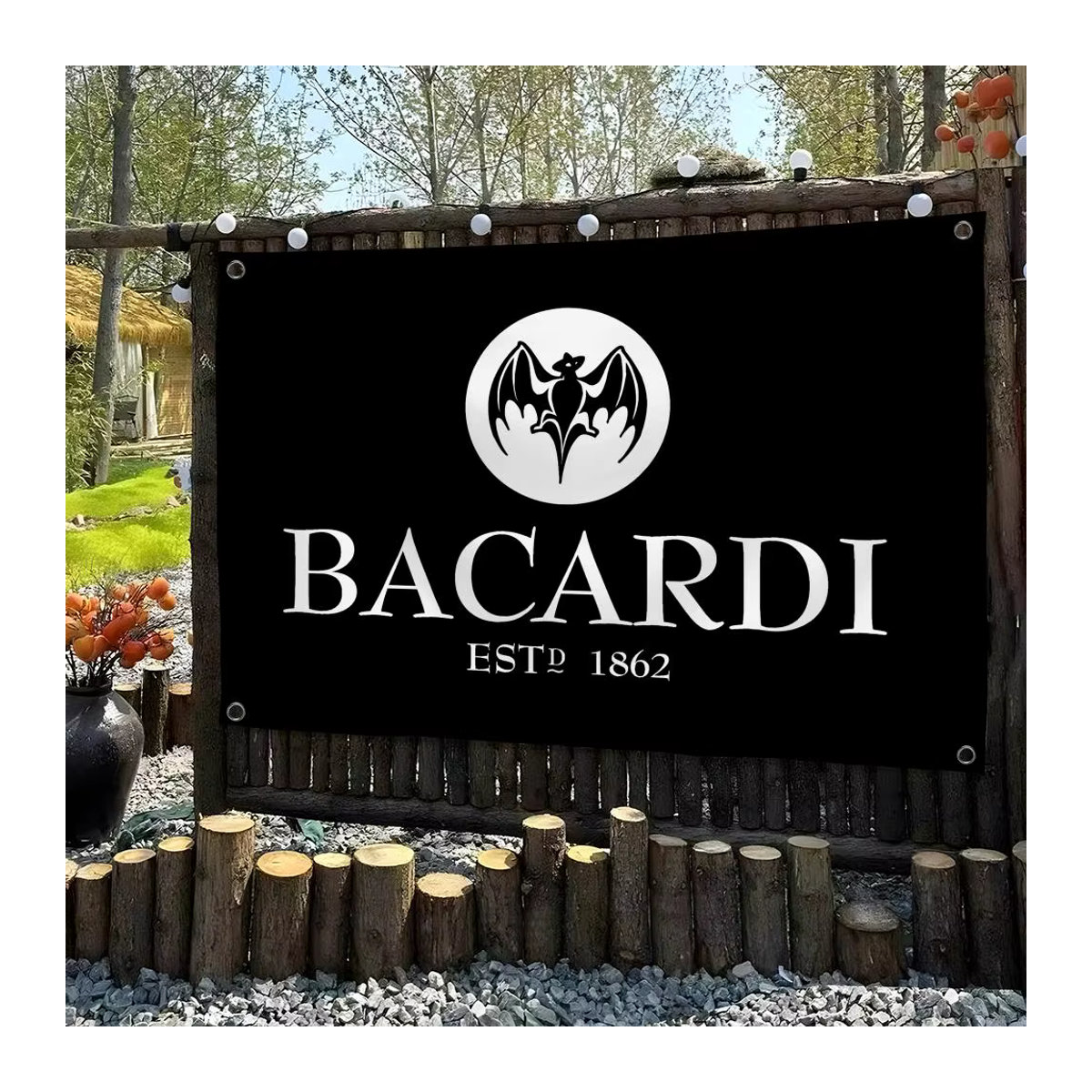 Bacardi Logo Wandbehang Textil Banner in Schwarz B/H: 50 x 70 cm - Bild 2