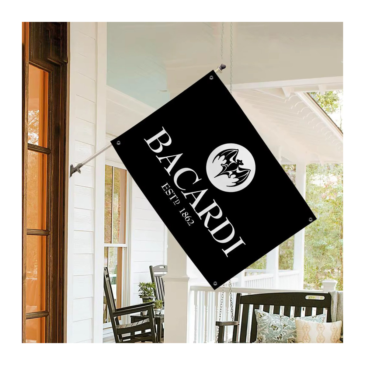 Bacardi Logo Wandbehang Textil Banner in Schwarz B/H: 50 x 70 cm - Bild 3