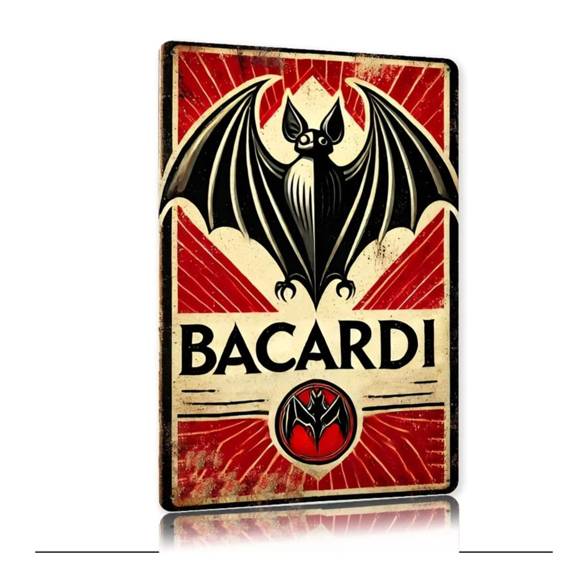 Bacardi Metallblechschild von HELLOYOUNG, Vintage Dekoration aus Aluminiumlegierung, mehrfarbig, B/H: 30,5 x 20,3 cm - Bild 2