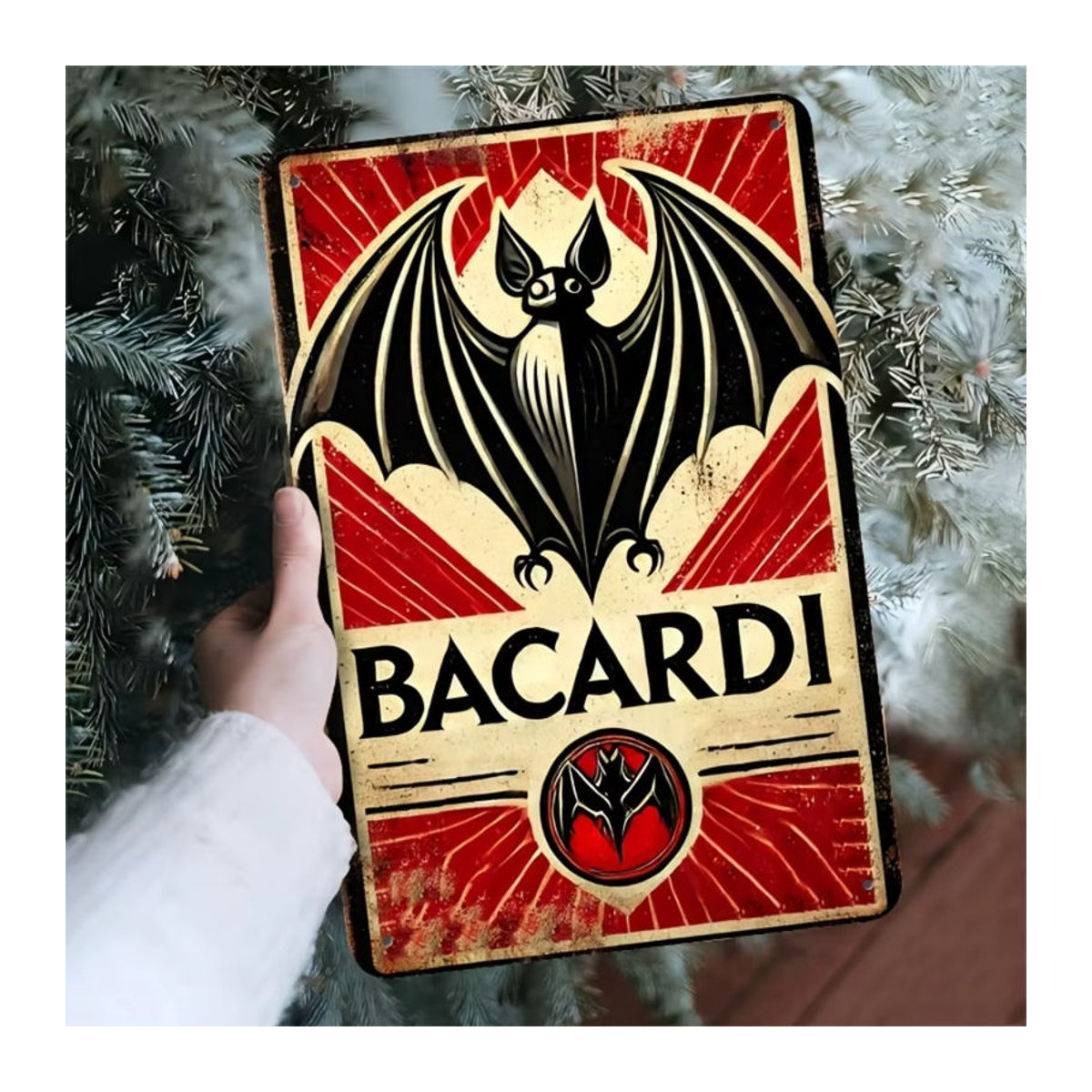Bacardi Metallblechschild von HELLOYOUNG, Vintage Dekoration aus Aluminiumlegierung, mehrfarbig, B/H: 30,5 x 20,3 cm - Bild 3