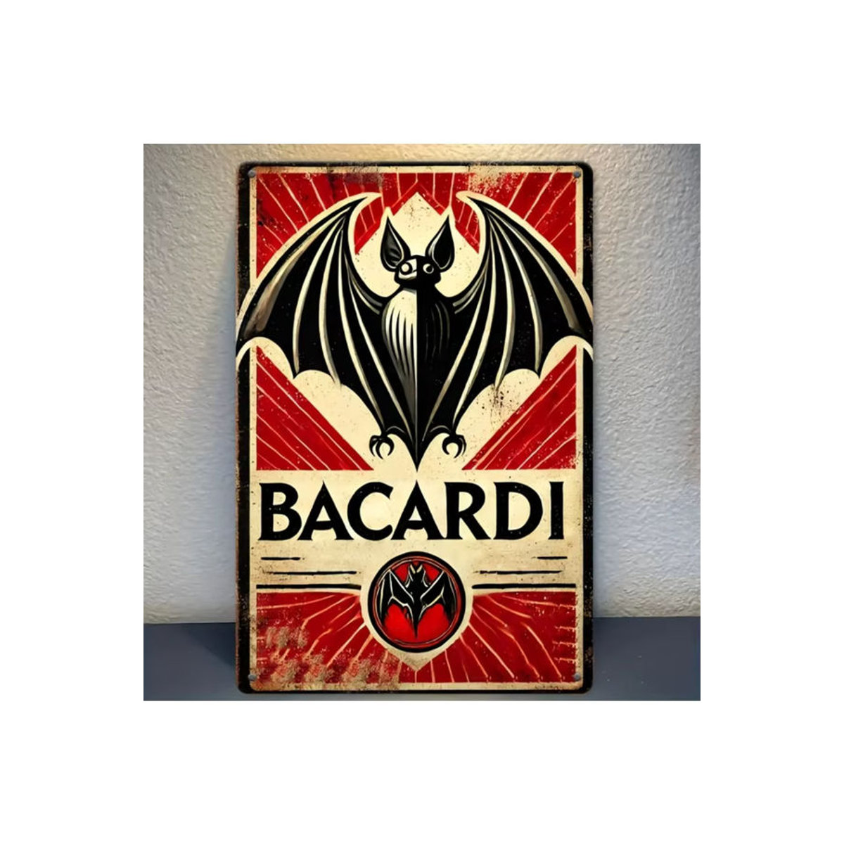 Bacardi Metallblechschild von HELLOYOUNG, Vintage Dekoration aus Aluminiumlegierung, mehrfarbig, B/H: 30,5 x 20,3 cm - Bild 7