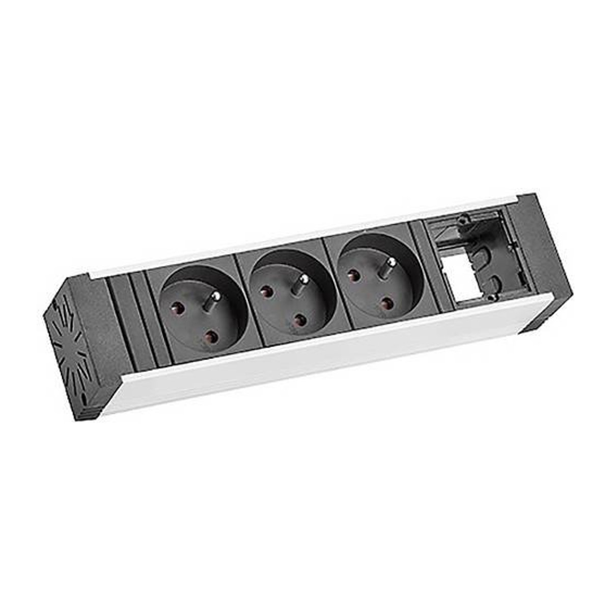 Bachmann 936010 Einbau-Steckdosenleiste in Schwarz/Weiß - Bild 1
