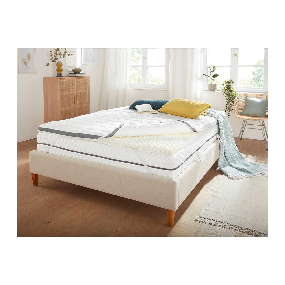 Badenia Trendline Visco-Topper Premium in Weiß, B/T: 200 x 200 cm - Bild 2