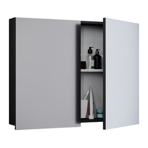 Badinos Wandspiegel mit Spiegelschrank B/H/T: 60 x 59 x 12 cm