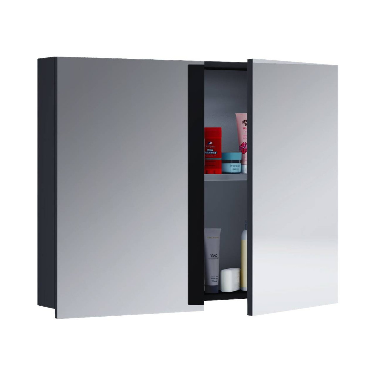 Badinos Wandspiegel mit Spiegelschrank B/H/T: 60 x 59 x 12 cm - Bild 3