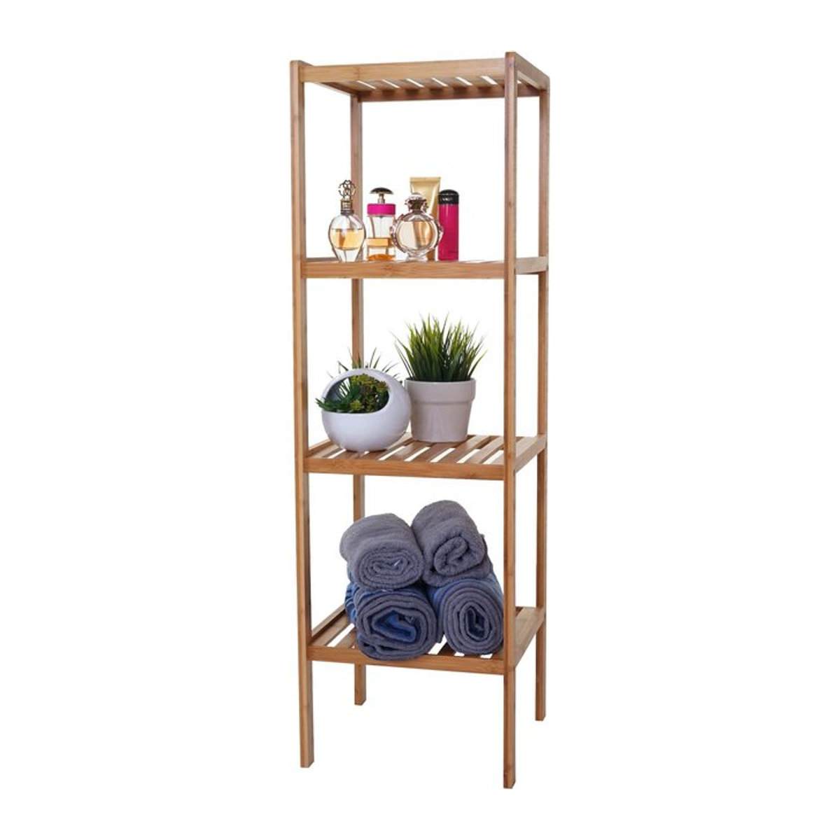 Badregal MCW-B18 Badschrank aus Bambus in Braun, B/T/H: 110 x 34 x 33 cm - Bild 1