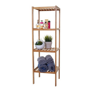 Badregal MCW-B18 Badschrank aus Bambus in Braun, B/T/H: 110 x 34 x 33 cm