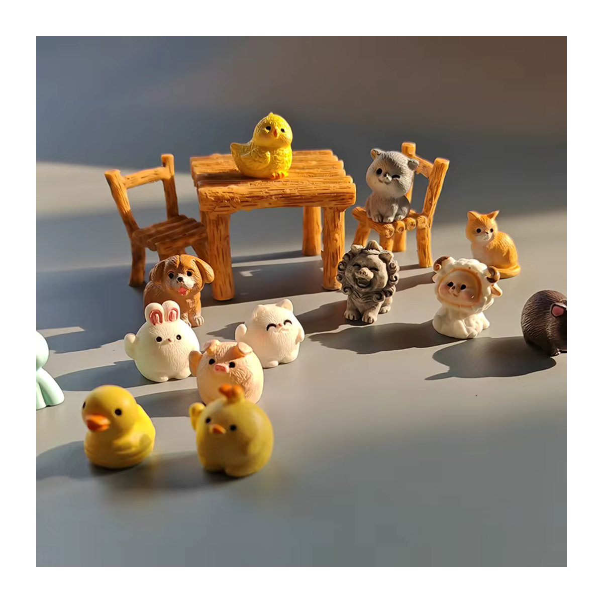 BAIUFOR 10er Set Miniatur Tierfiguren aus Kunstharz in Bunt für Garten Deko und Fee Garden Zubehör - Bild 2