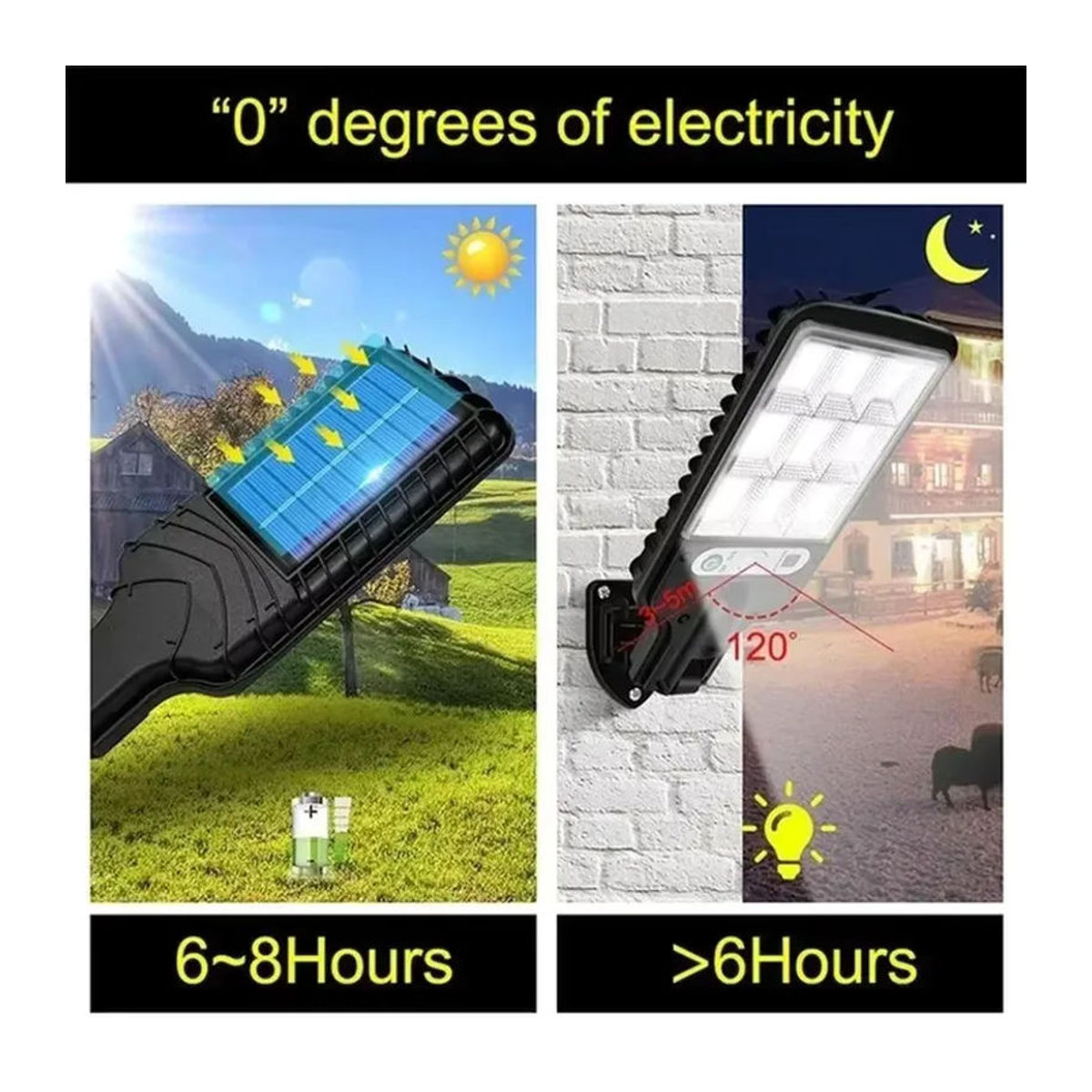 BALDR LED Solar Außenleuchte mit Bewegungsmelder in Schwarz für Garten und Terrasse - Bild 2