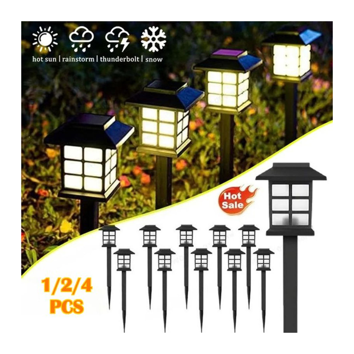 BALDR LED-Solar-Wegeleuchte Klassisch in Schwarz für Garten und Außenbereich - Bild 1