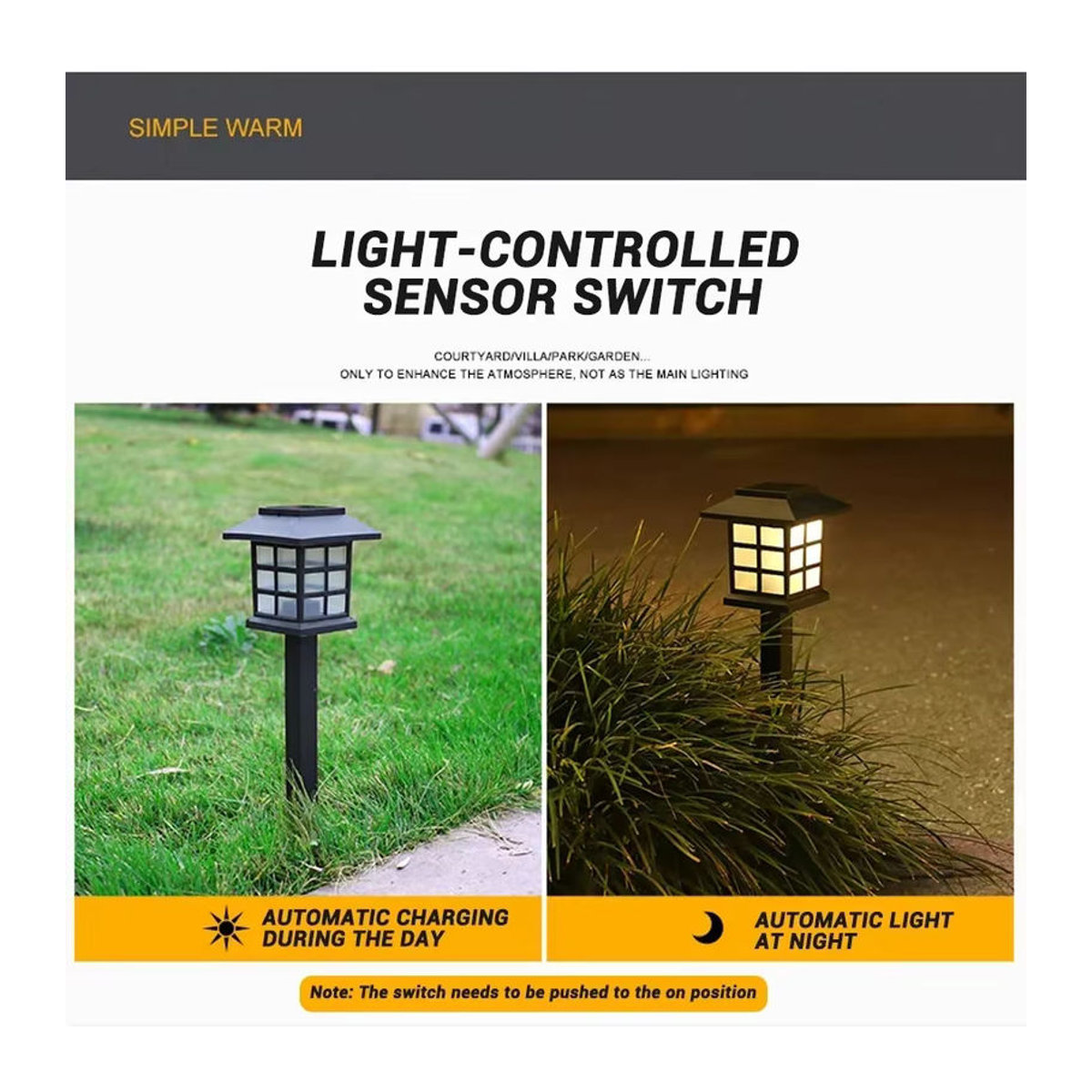 BALDR LED-Solar-Wegeleuchte Klassisch in Schwarz für Garten und Außenbereich - Bild 2