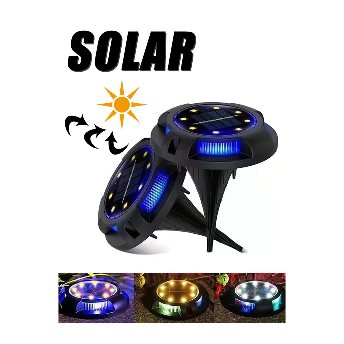 BALDR Solar-LED-Bodenlampe für den Außenbereich in Schwarz, wasserdichte Solarleuchte für Garten und Terrasse im minimalistischen Design - Bild 7