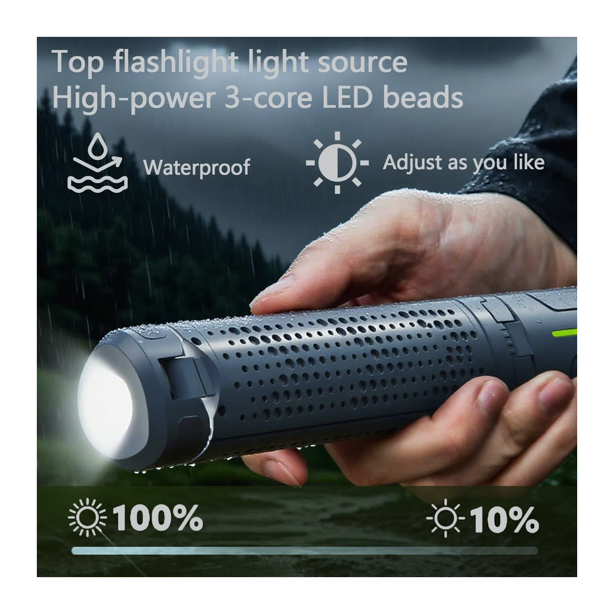 BALDR Teleskopische Campinglaterne mit 40-Zoll-Ständer, 8000mAh Akku, 1000LM LED Arbeitsleuchte und Stativfuß, Wasserdicht und Dimmbar - Bild 4