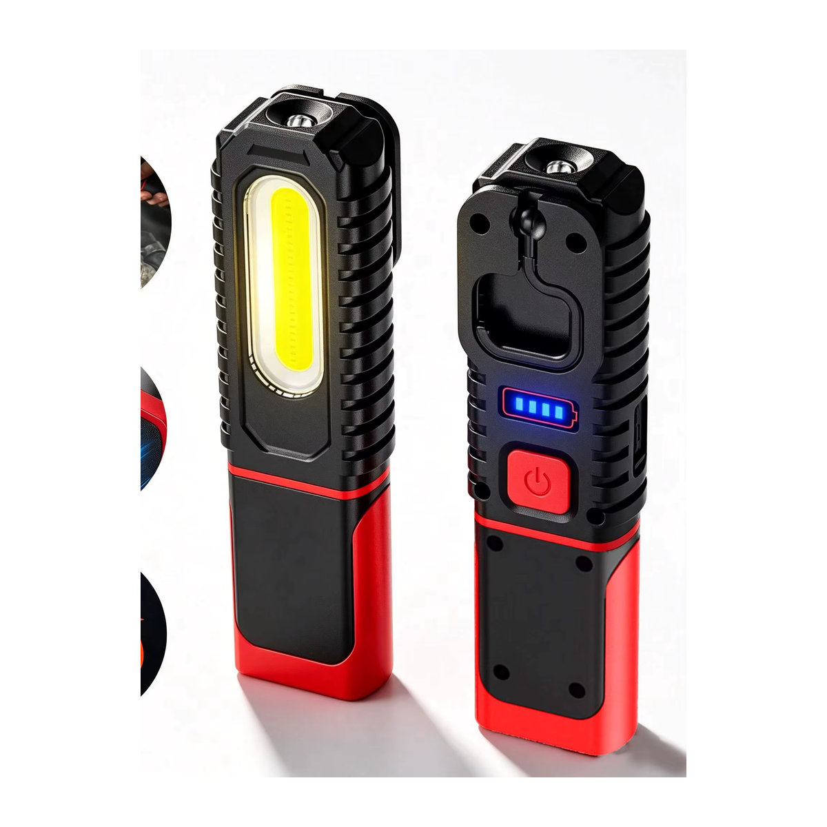 BALDR Tragbare COB-LED-Arbeitsleuchte mit Magnet und 1200 mAh Akku, USB-wiederaufladbare Camping-Taschenlampe und Hängelampe - Bild 7