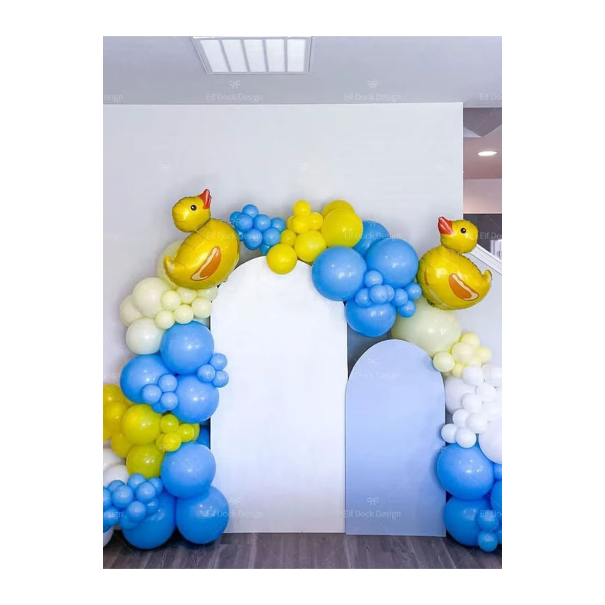 Ballon-Bogen-Set mit Cartoon Tier Motiv Mini Ente in Gelb und Blau für Kinder Geburtstagsdekoration aus Latex und Folie - Bild 4