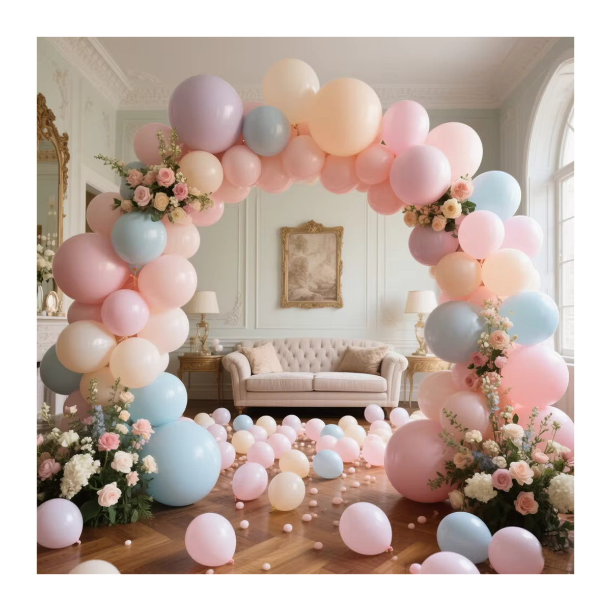 Ballongirlande Bogen Kit in Macaron-Farben Blau und Mehrfarbig für Hochzeit, Geburtstag und Baby Shower mit Latexballons in 5-36 Zoll - Bild 1