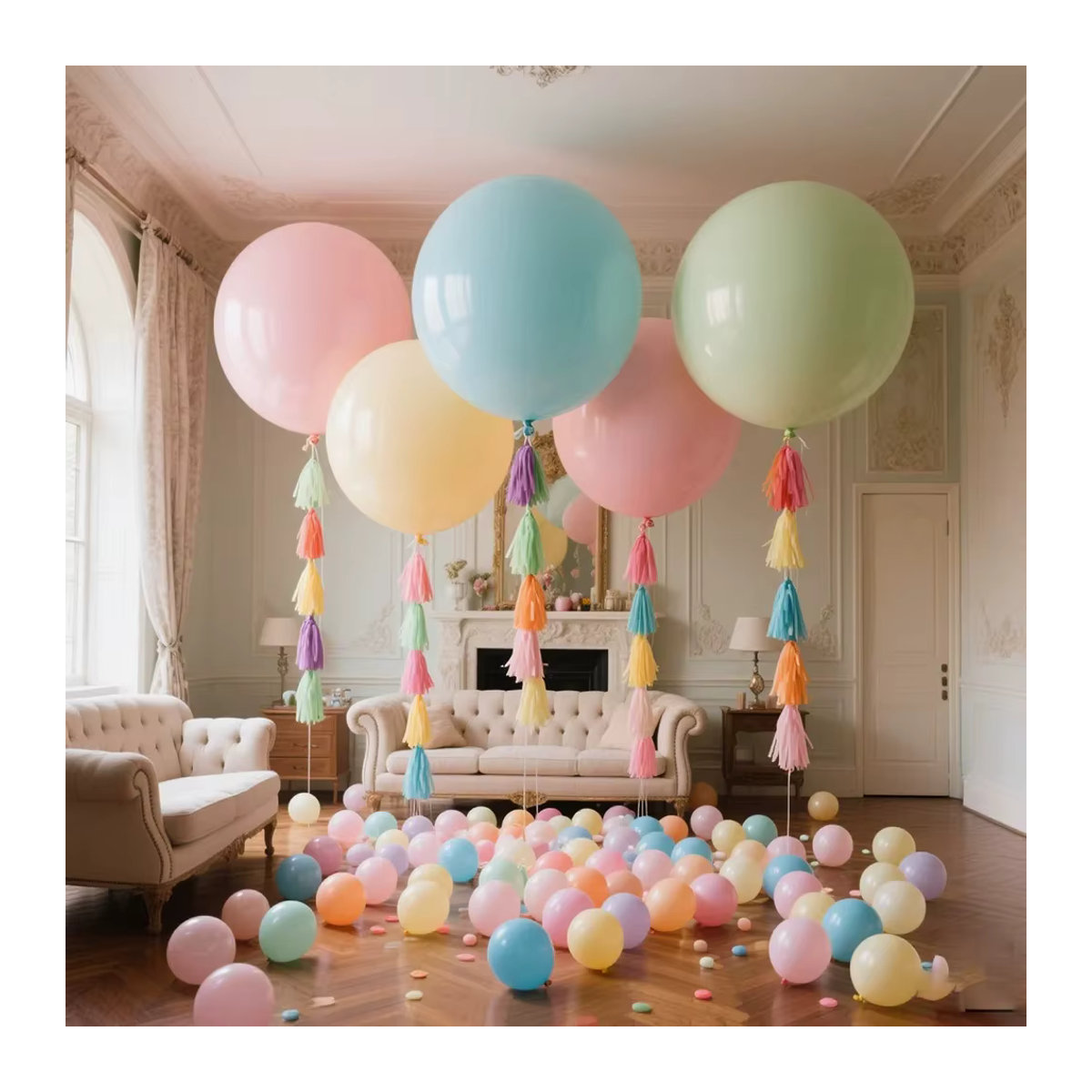 Ballongirlande Bogen Kit in Macaron-Farben Blau und Mehrfarbig für Hochzeit, Geburtstag und Baby Shower mit Latexballons in 5-36 Zoll - Bild 4