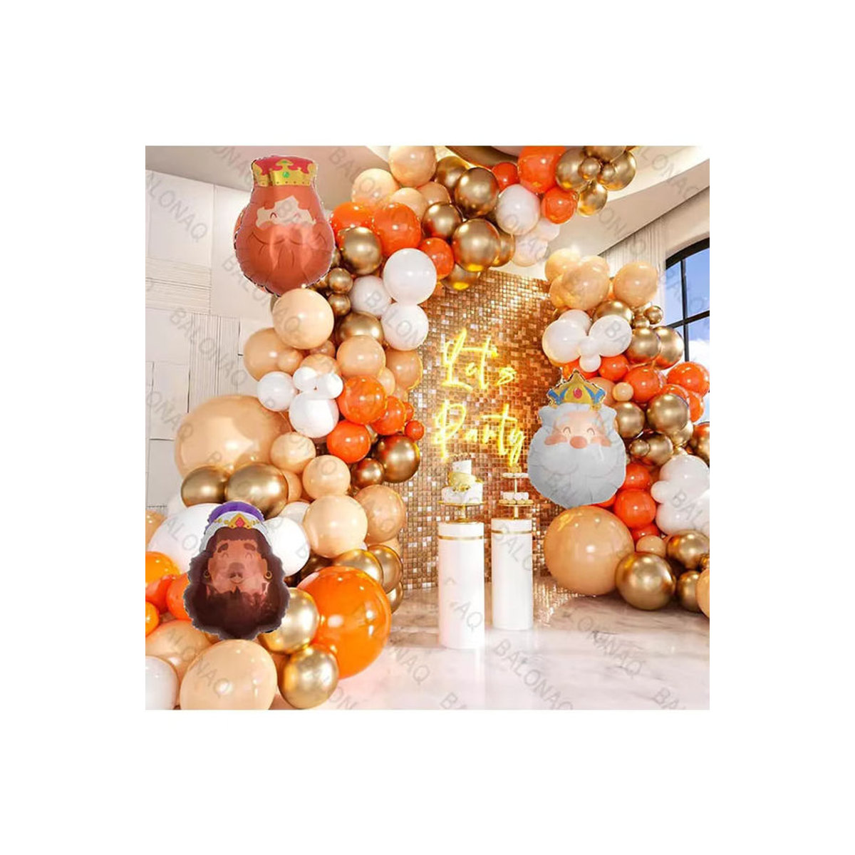 BALONAQ Aluminium Ballon Set Garland Arch Kit für Geburtstag und Weihnachten, mehrfarbig und rot - Bild 3