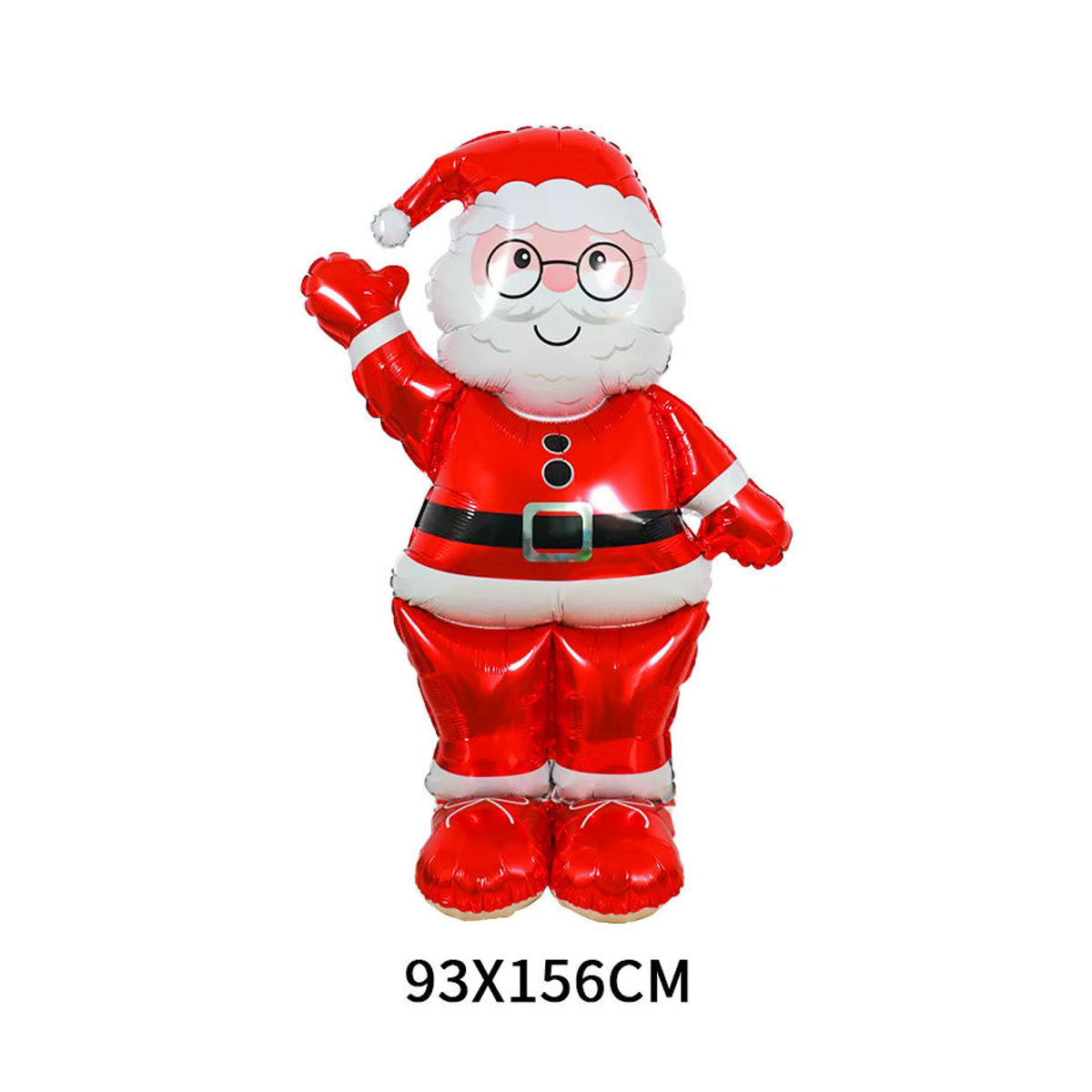 BALONAQ Weihnachtsballon mit Weihnachtsmann Motiv in Rot, B: 93 cm, H: 156 cm - Bild 3