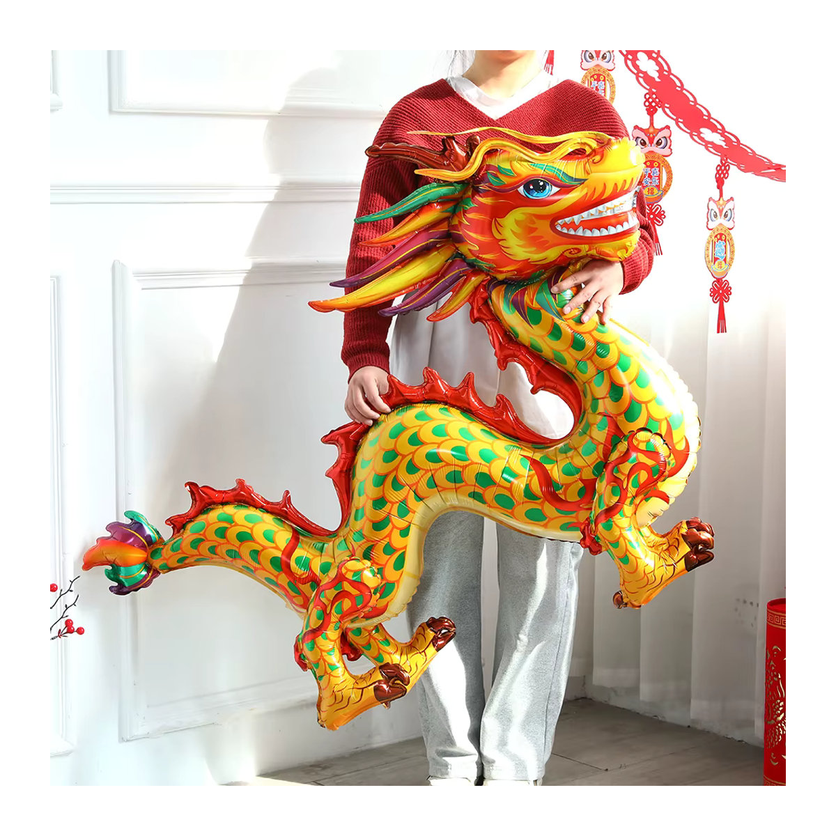 BALONAR Stehender Drachen-Folienballon in Mehrfarbig für das Chinesische Neujahr und Mondfrühlingsfest - Bild 2