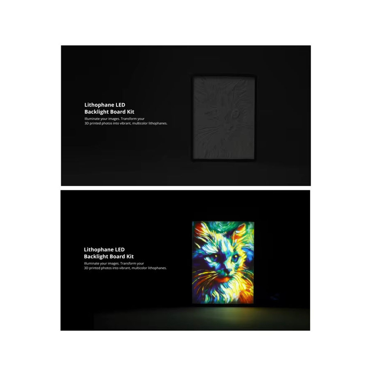 Bambu Lab CMYK LED Lithophan Bundle mit PLA 3D-Druck Set für mehrfarbige Foto-Dekoration - Bild 1