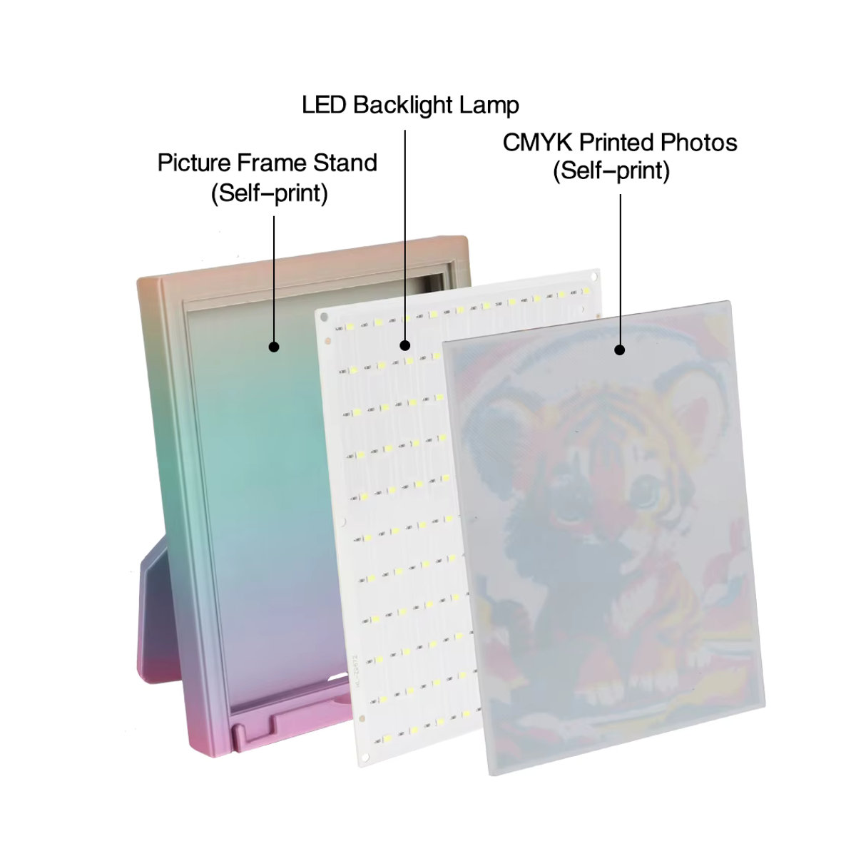 Bambu Lab Lithophan LED Panel CMYK Bundle für 3D-Druck mit Hintergrundbeleuchtung und PLA-Grundplatte - Bild 3