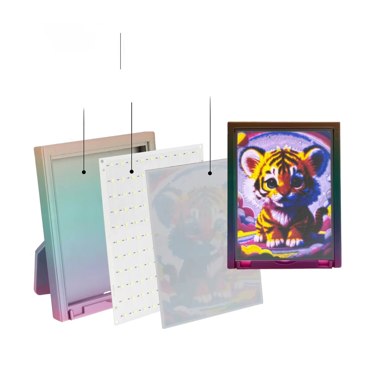 Bambu Lab Lithophan LED Panel CMYK Bundle für 3D-Druck mit Hintergrundbeleuchtung und PLA-Grundplatte - Bild 5