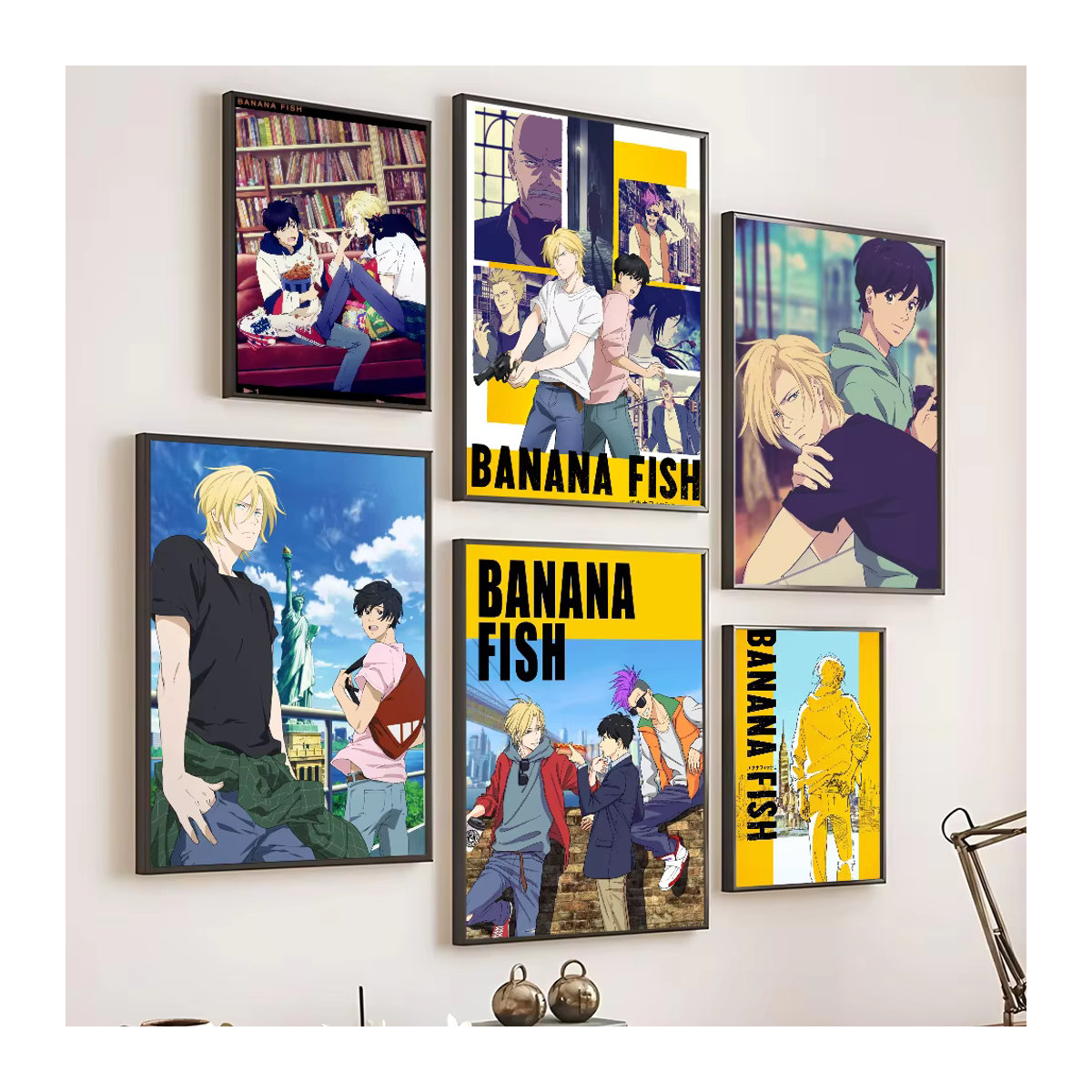 BANANA FISH Wanddekoration Selbstklebender Kunst Aufkleber aus Papier, Mehrfarbig, Rechteckig - Bild 2