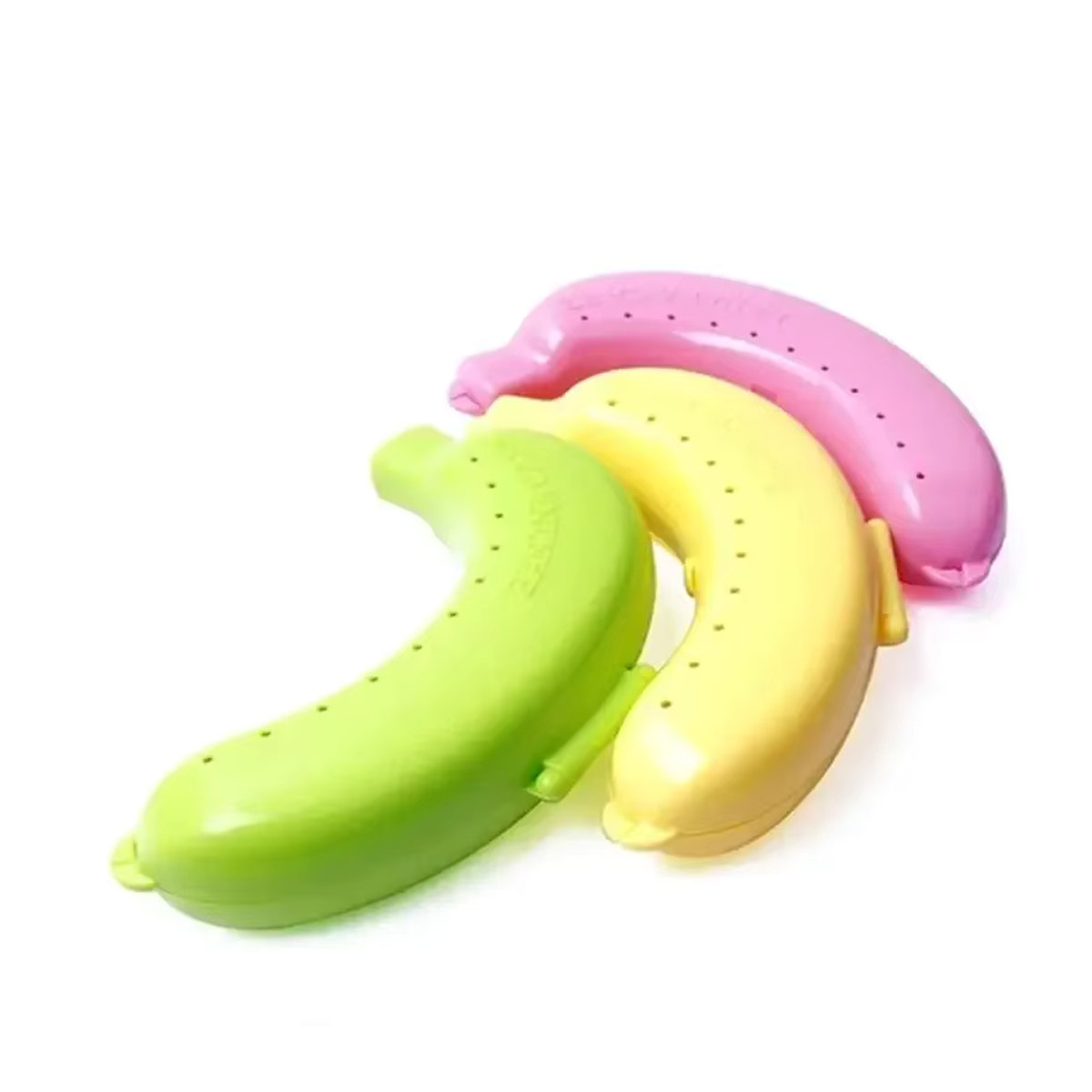 Bananen-Schutzbehälter für unterwegs in Gelb und Bunt als praktische Aufbewahrungsbox für Obst und Snacks - Bild 4